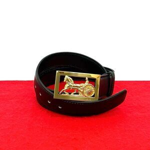 CELINE Horse Carriage Leather Belt